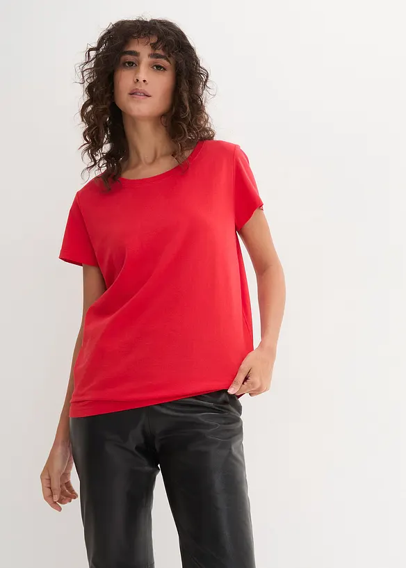 T-shirt med rund halsringning (5-pack), kortärmad, bonprix