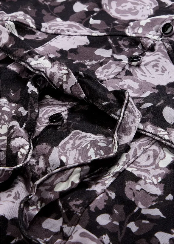 Maxiklänning i trikå, kort ärm, bonprix