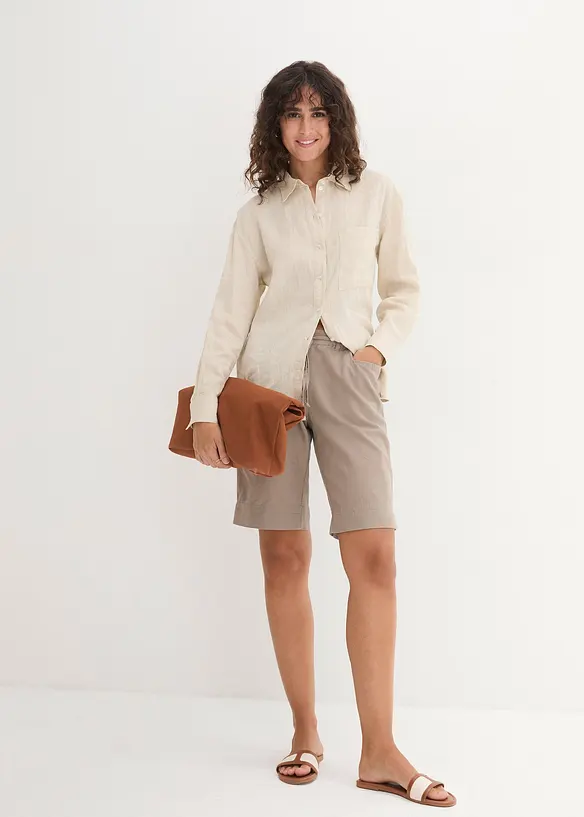 Bermudas med linne, bonprix