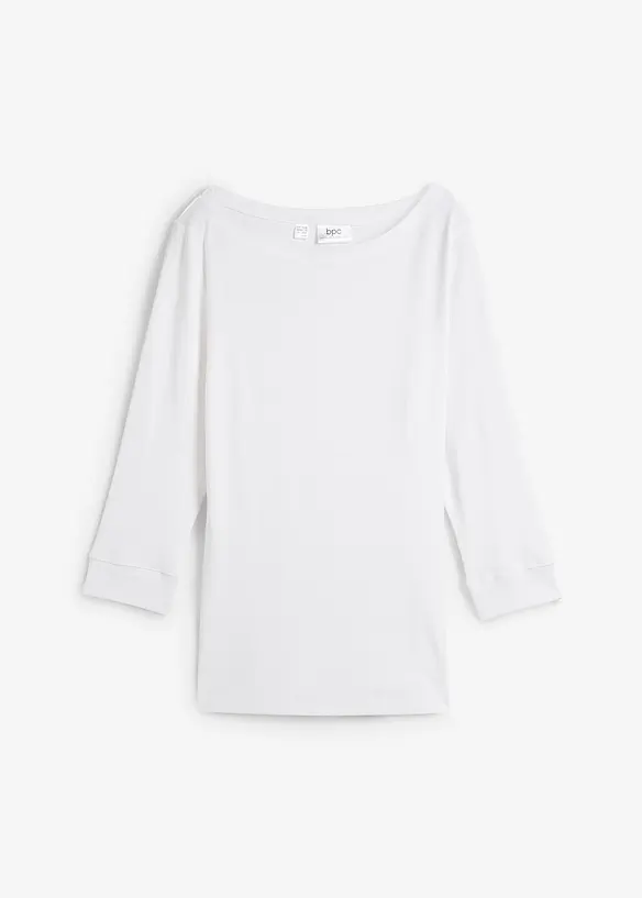Långärmad topp i ren ekologisk bomull, bonprix