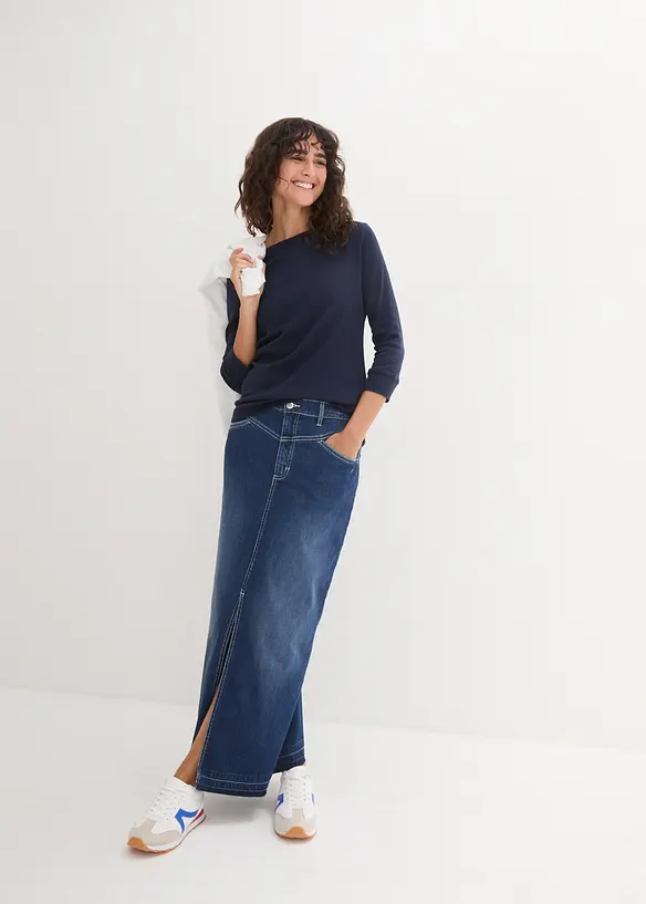 L&aring;ng&auml;rmad topp i ren ekologisk bomull, bonprix