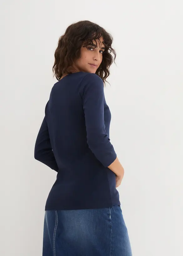 L&aring;ng&auml;rmad topp i ren ekologisk bomull, bonprix