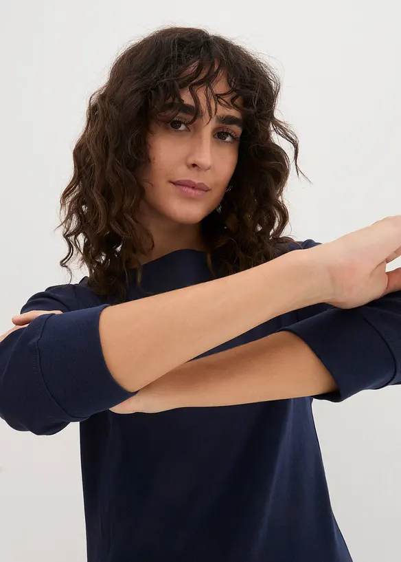 L&aring;ng&auml;rmad topp i ren ekologisk bomull, bonprix