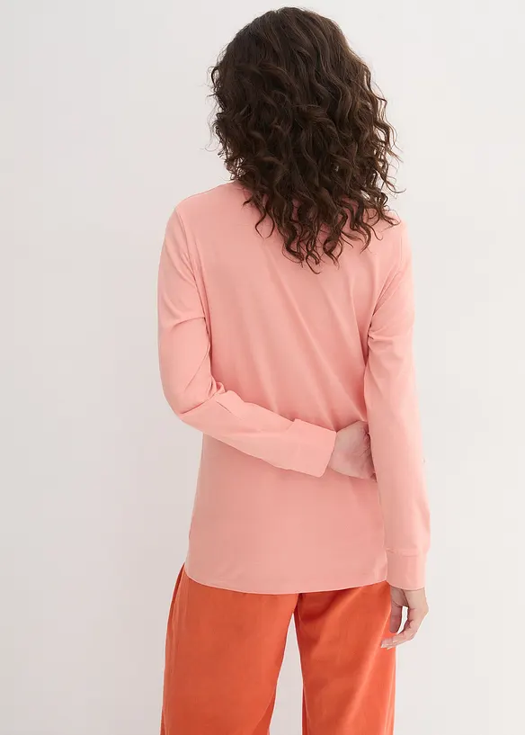 Lång topp med rund halsringning (5-pack), bonprix