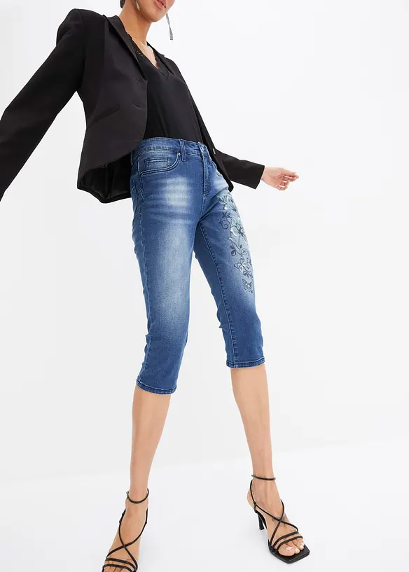 Caprijeansmed fjärilsmotiv, bonprix