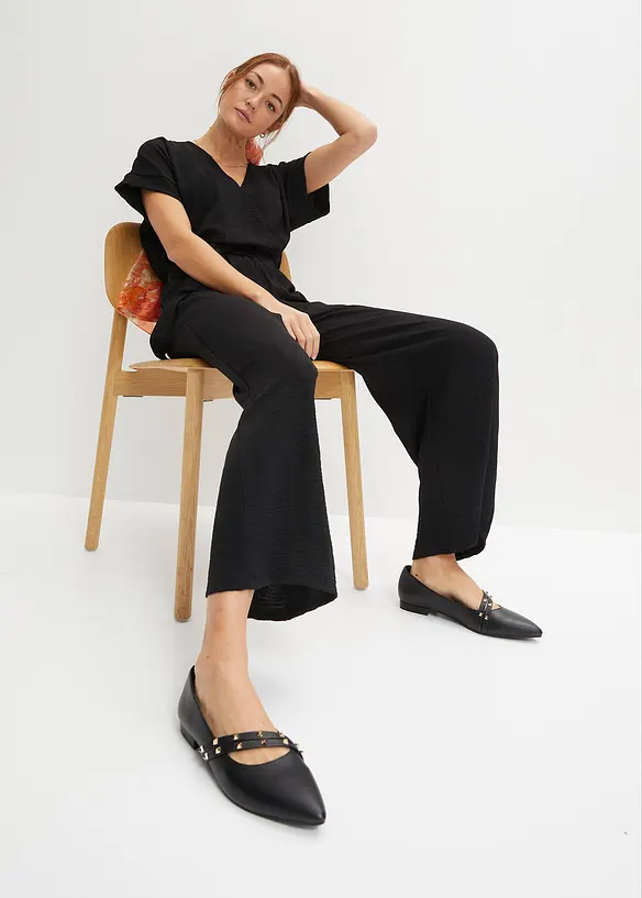 Jumpsuit med korta &auml;rmar, bonprix