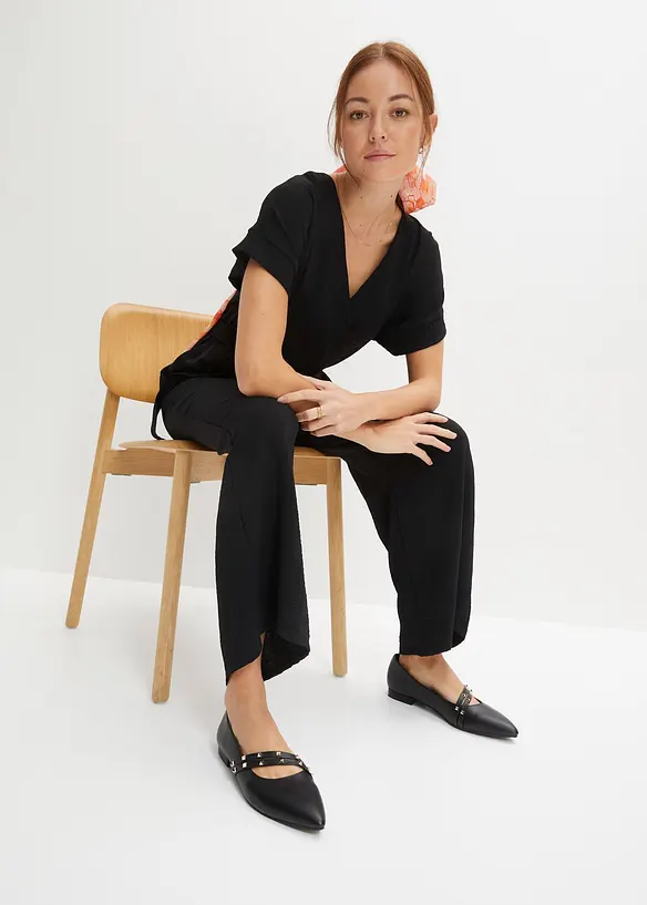 Jumpsuit med korta &auml;rmar, bonprix