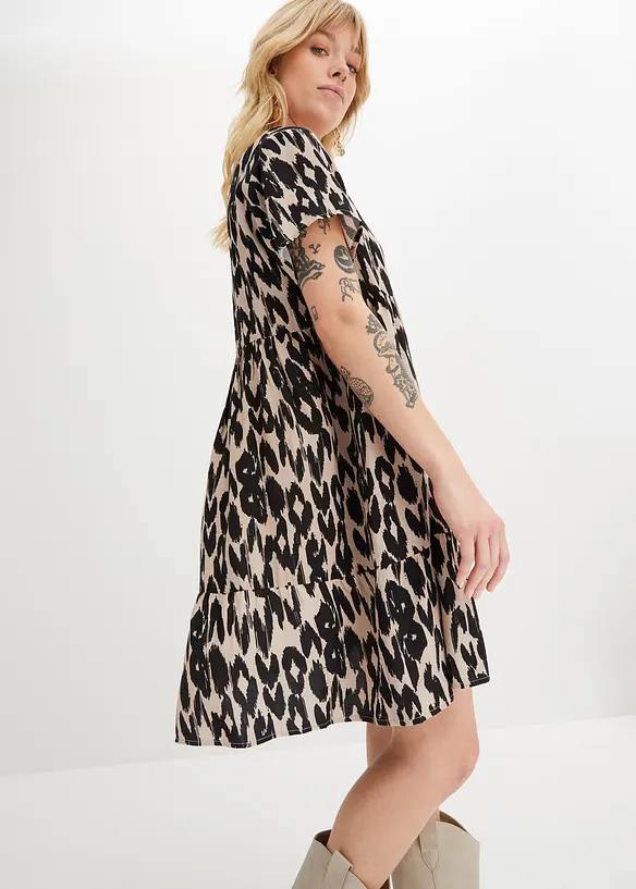 Tunikaklänning i följsam viskos, bonprix