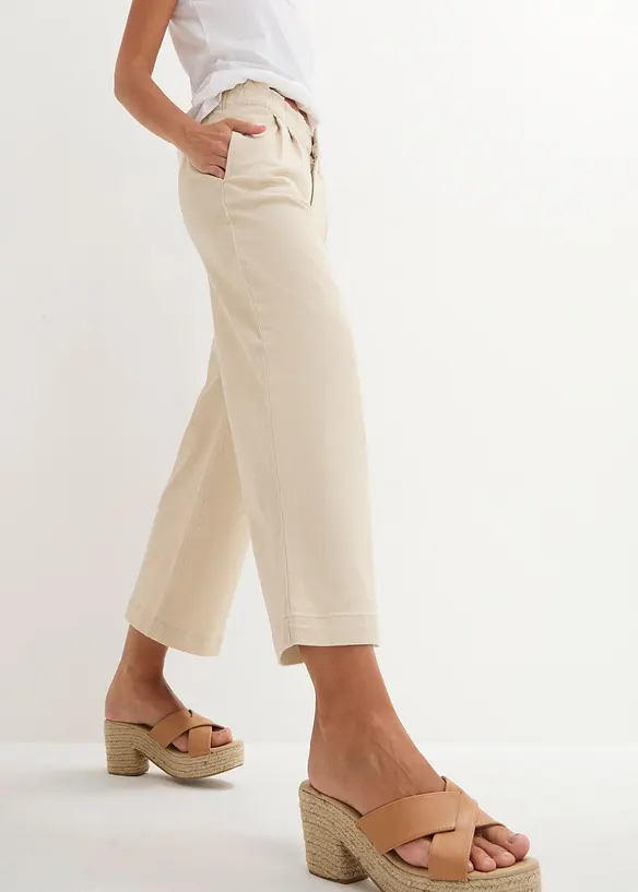 Wide Leg Jeans, High Waist, med bekväm midja, bonprix