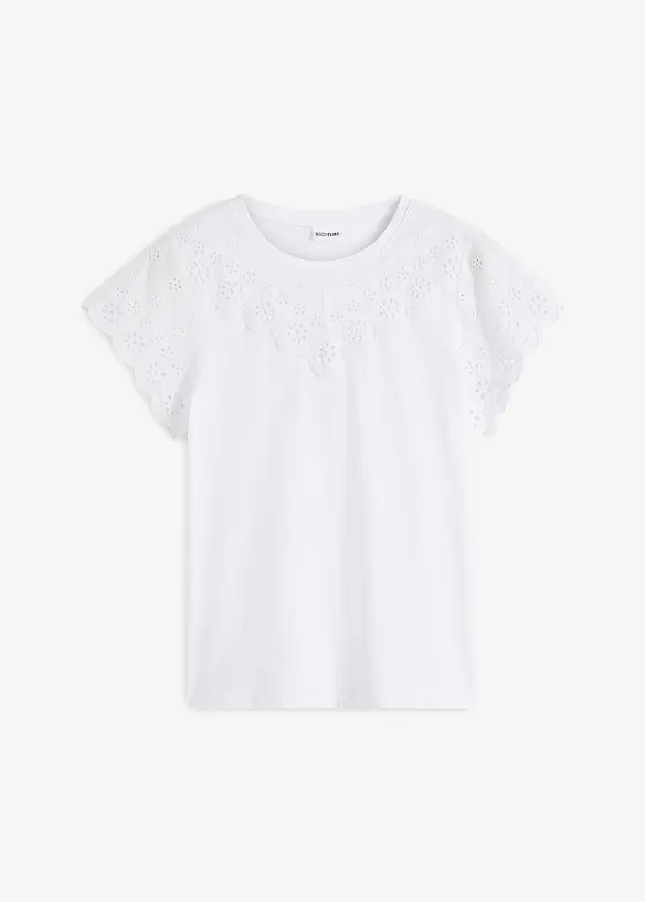 Topp med hålbroderi, bonprix
