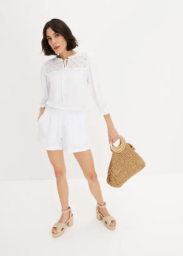 Muslinshorts i bomull, bonprix