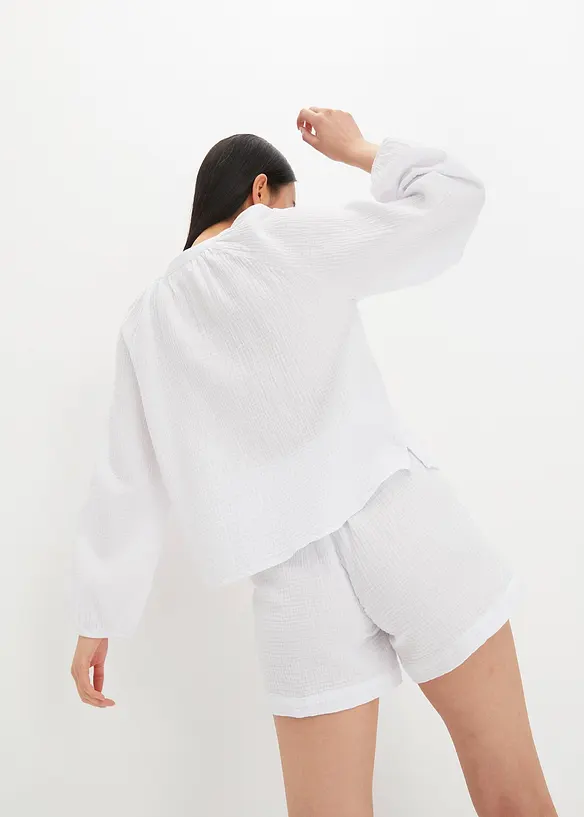 Muslinblus i oversizemodell av bomull, bonprix