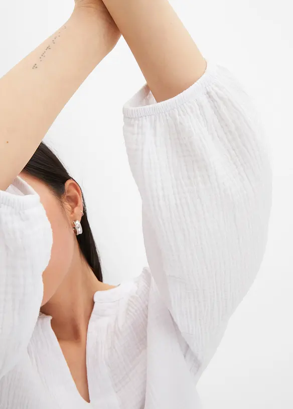 Muslinblus i oversizemodell av bomull, bonprix