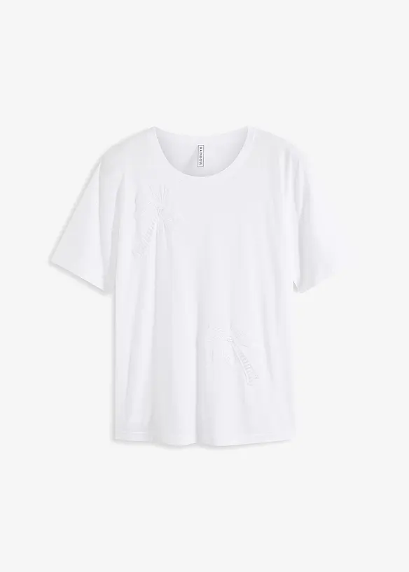 T-shirt med spetsdetalj, bonprix