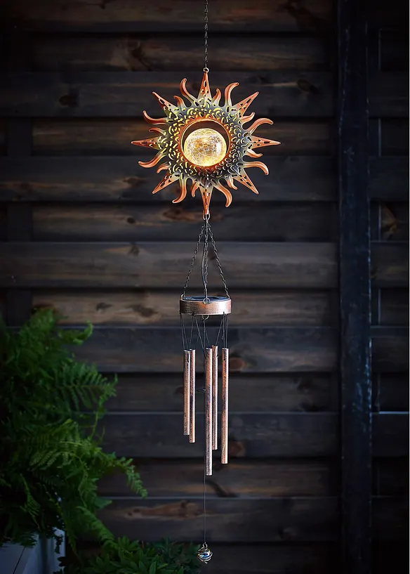 Solcellsdekoration med vindspel och glaskula, bonprix