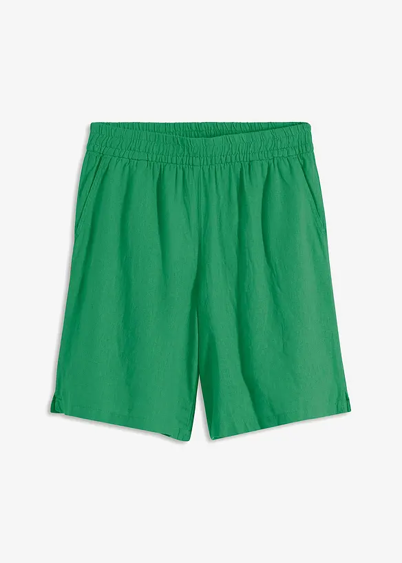 Dra på-bermudas i luftig linnemix, bonprix