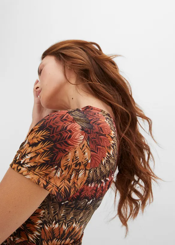 M&ouml;nstrad jerseykl&auml;nning i maxil&auml;ngd, bonprix