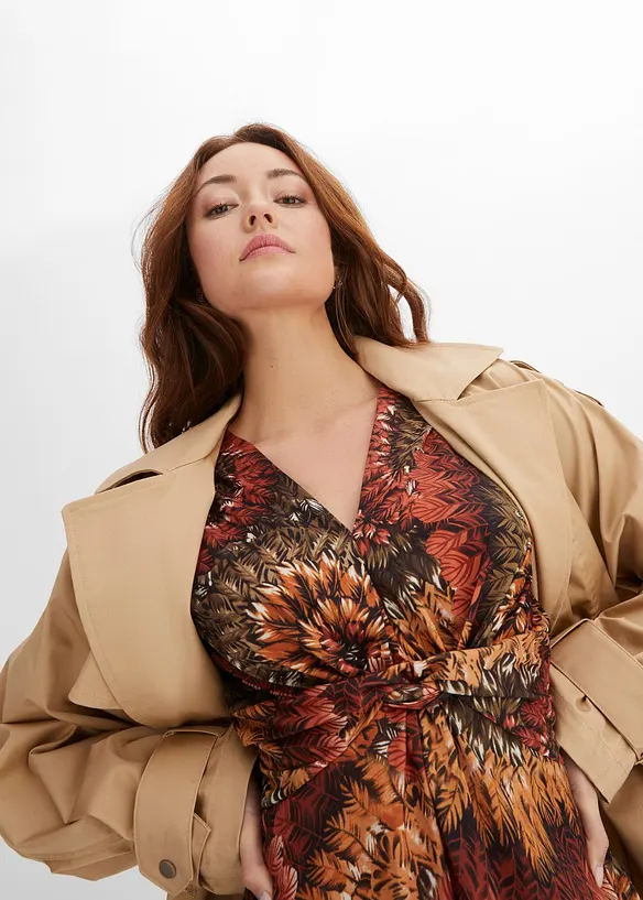 M&ouml;nstrad jerseykl&auml;nning i maxil&auml;ngd, bonprix