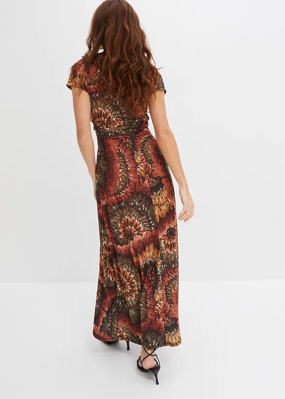 M&ouml;nstrad jerseykl&auml;nning i maxil&auml;ngd, bonprix