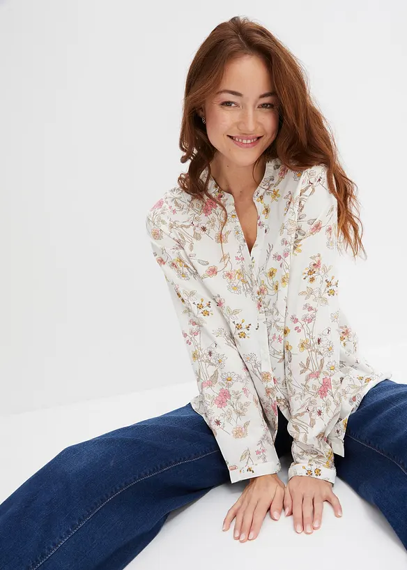 Blus av ren viskos, bonprix