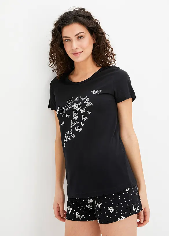 Kort pyjamas i bomull, bonprix