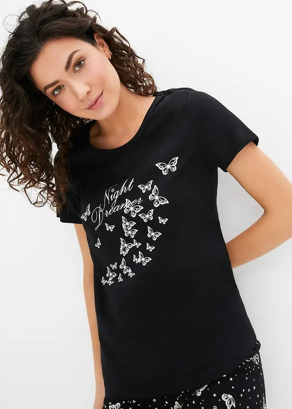 Kort pyjamas i bomull, bonprix