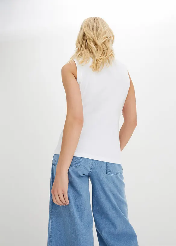 Ärmlös topp med ekologisk  bomull, bonprix