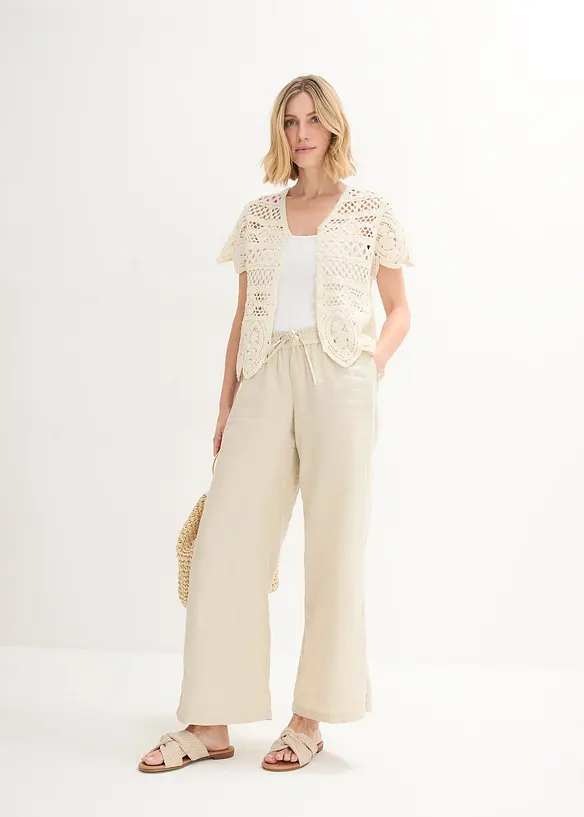 Virkad cardigan i kort modell, bonprix