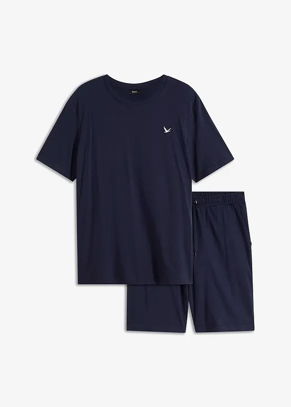 T-shirt och trikåbermudas av ren bomull (2 delar), bonprix