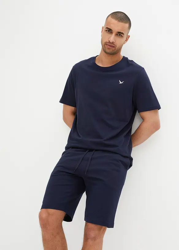 T-shirt och trikåbermudas av ren bomull (2 delar), bonprix
