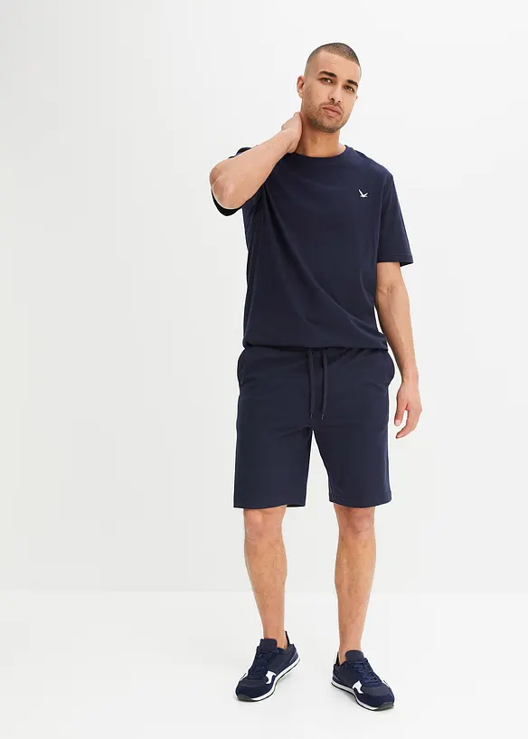 T-shirt och trikåbermudas av ren bomull (2 delar), bonprix