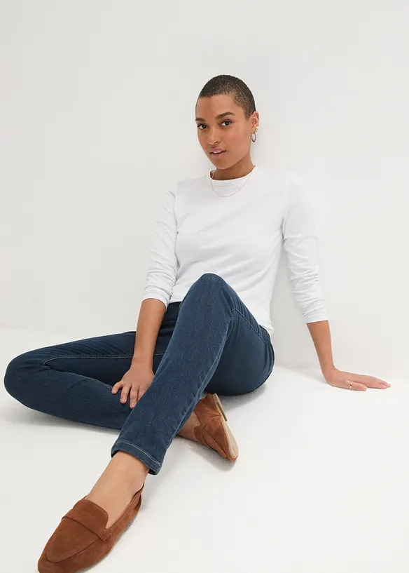 Stretchjeggings med h&ouml;g och bekv&auml;m midja, bonprix