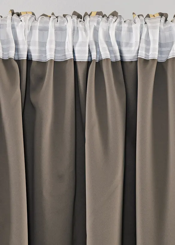 Mörkläggande gardinlängd med glansigt mönster (1-pack), bonprix