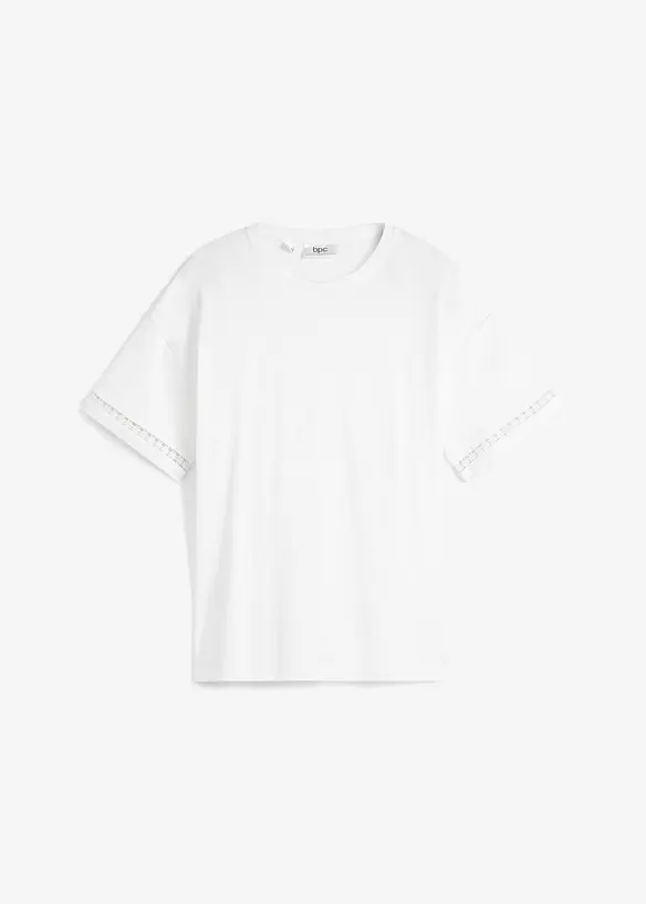 T-shirt med snygga detaljer i ärmsluten, bonprix
