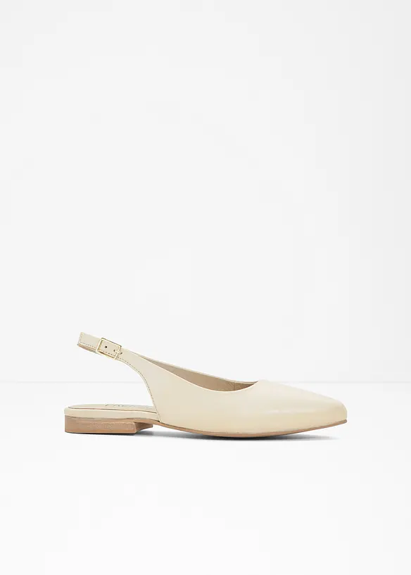Slingbackballerinor i skinn, bonprix
