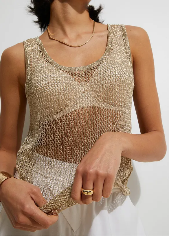 Stickat linne i mjuk viskosmix, bonprix