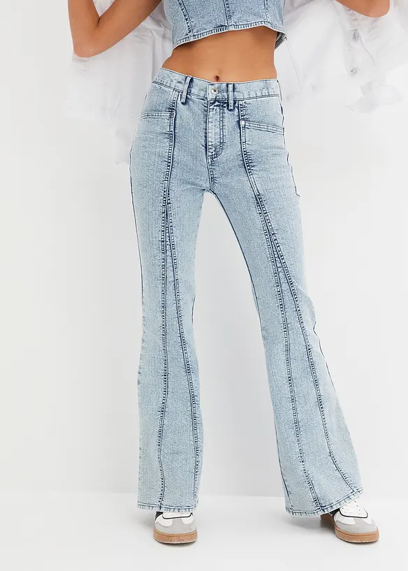Utsvängda jeans, High Waist, bonprix