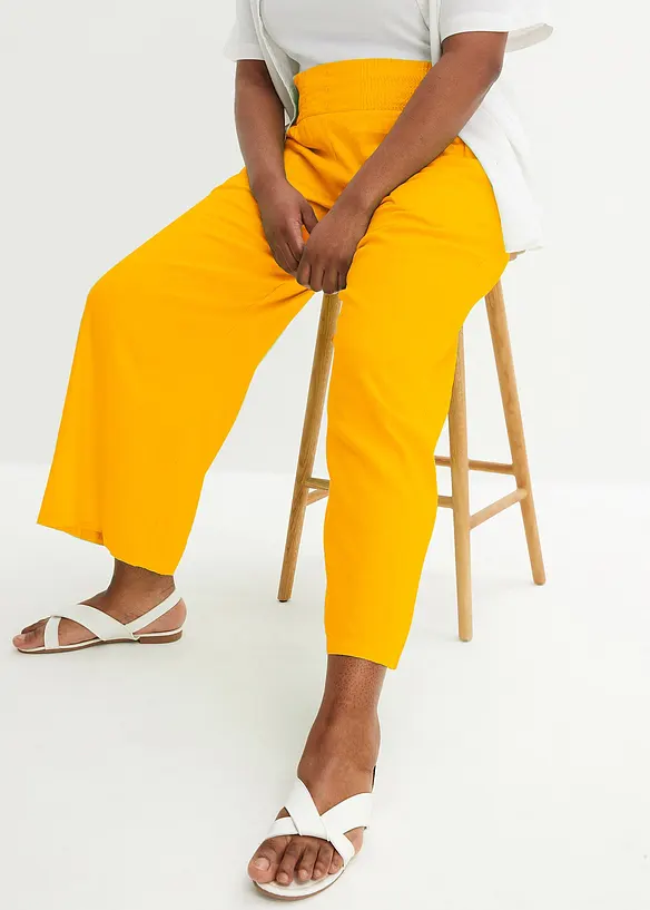 Marlenebyxa i luftig linnemix, bonprix