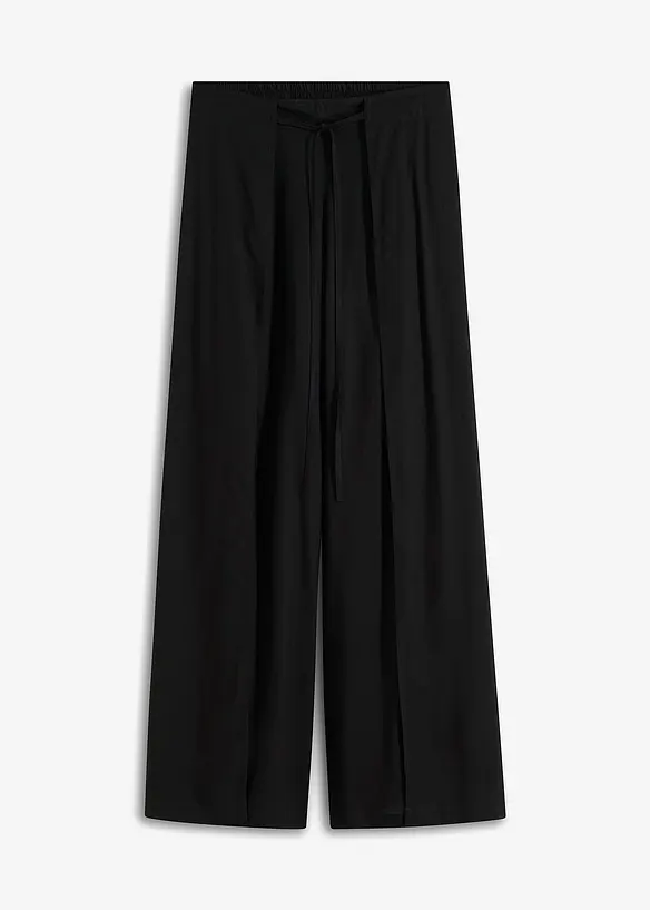 Viskosbyxa med slits, bonprix
