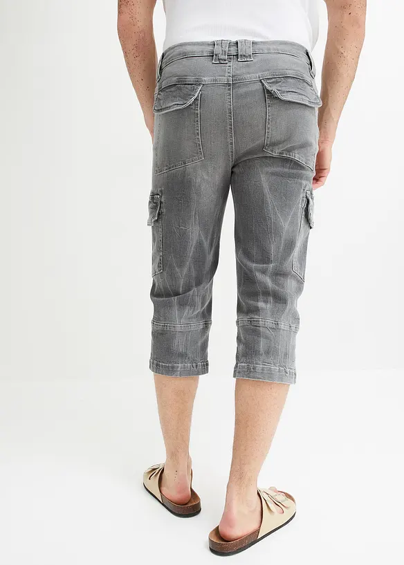 3/4-jeans med cargofickor, Loose Fit, bonprix