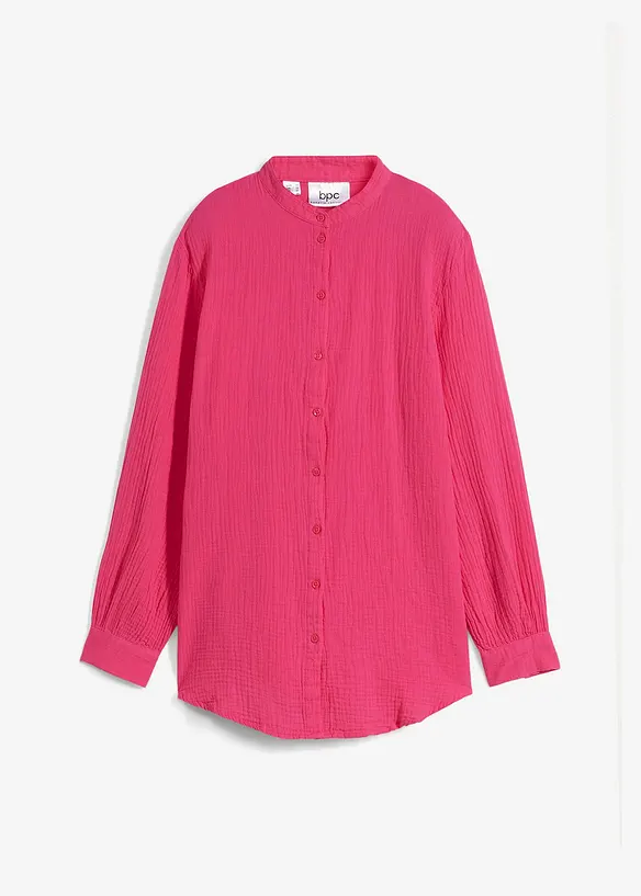 Oversize-muslinblus i bomull, lång modell, bonprix