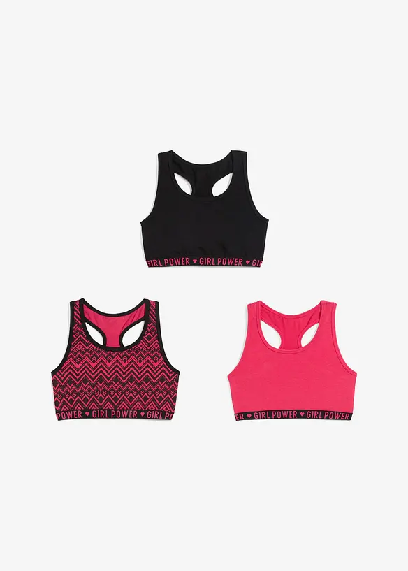 BH-topp i ekologisk bomull (3-pack), bonprix