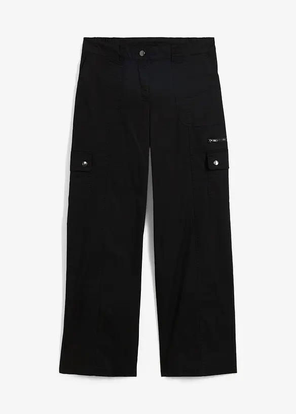 Cargojeans i bomull, Mid Waist, bonprix