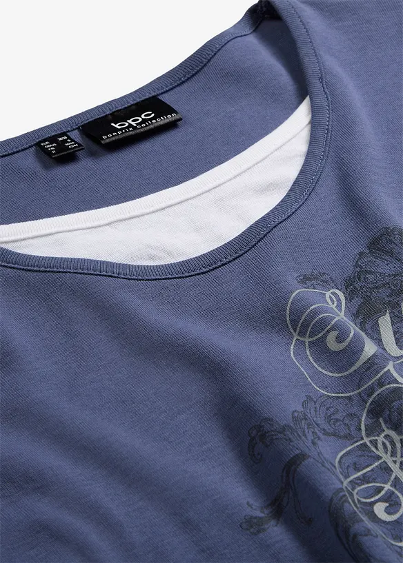 Bomullstopp med 2-i-1-look och 3/4-ärm, bonprix