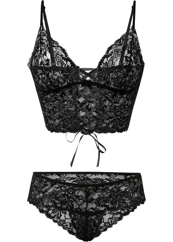 BH-topp och stringtrosa ouvert (2 delar), bonprix