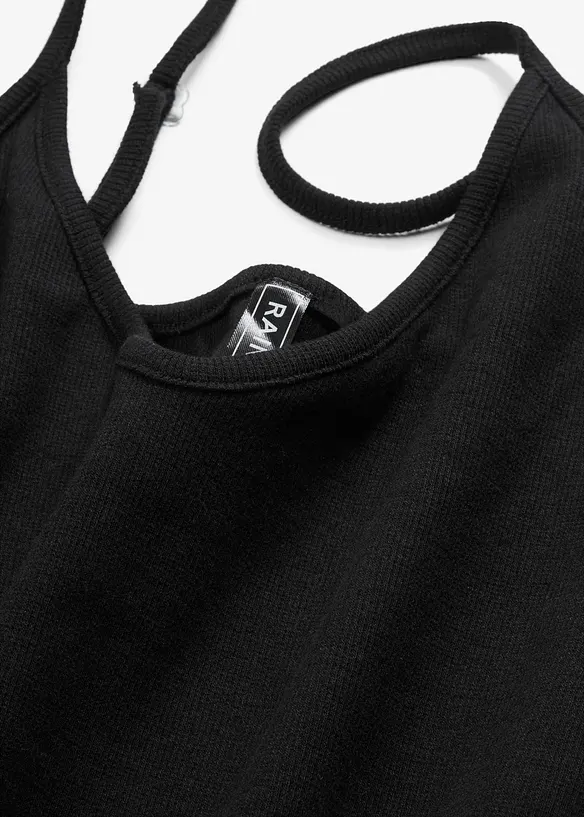 Ribbad bodycon-kl&auml;nning i elastisk bomullsmix, bonprix