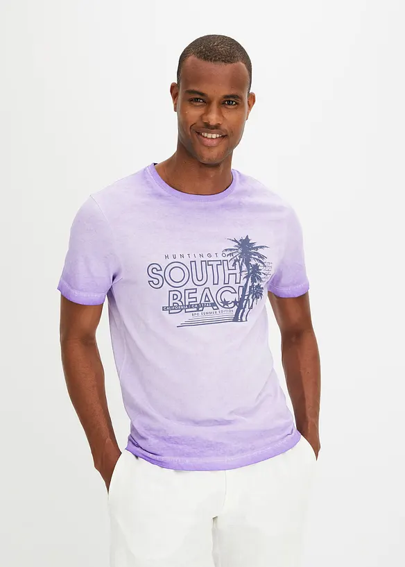 T-shirt med urtvättad look i ekologisk bomull, bonprix