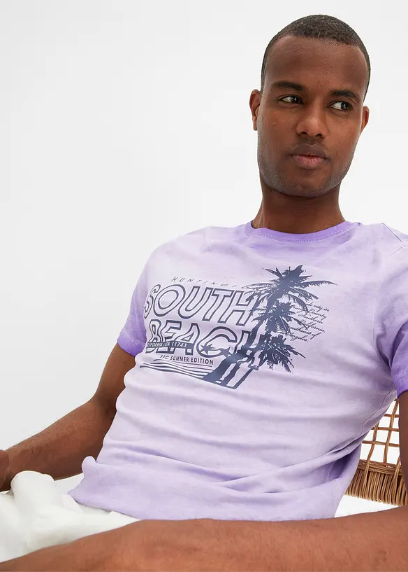 T-shirt med urtvättad look i ekologisk bomull, bonprix