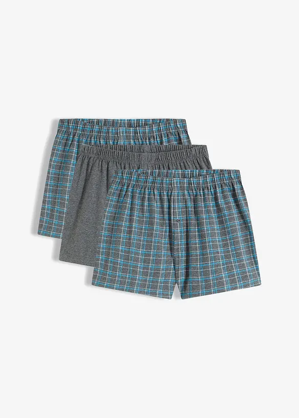 Lediga jerseyboxershorts med bomull (3-pack), bonprix