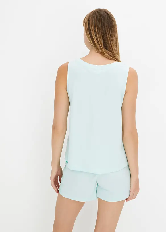 Pyjamas med shorts och spetsdetaljer, bonprix